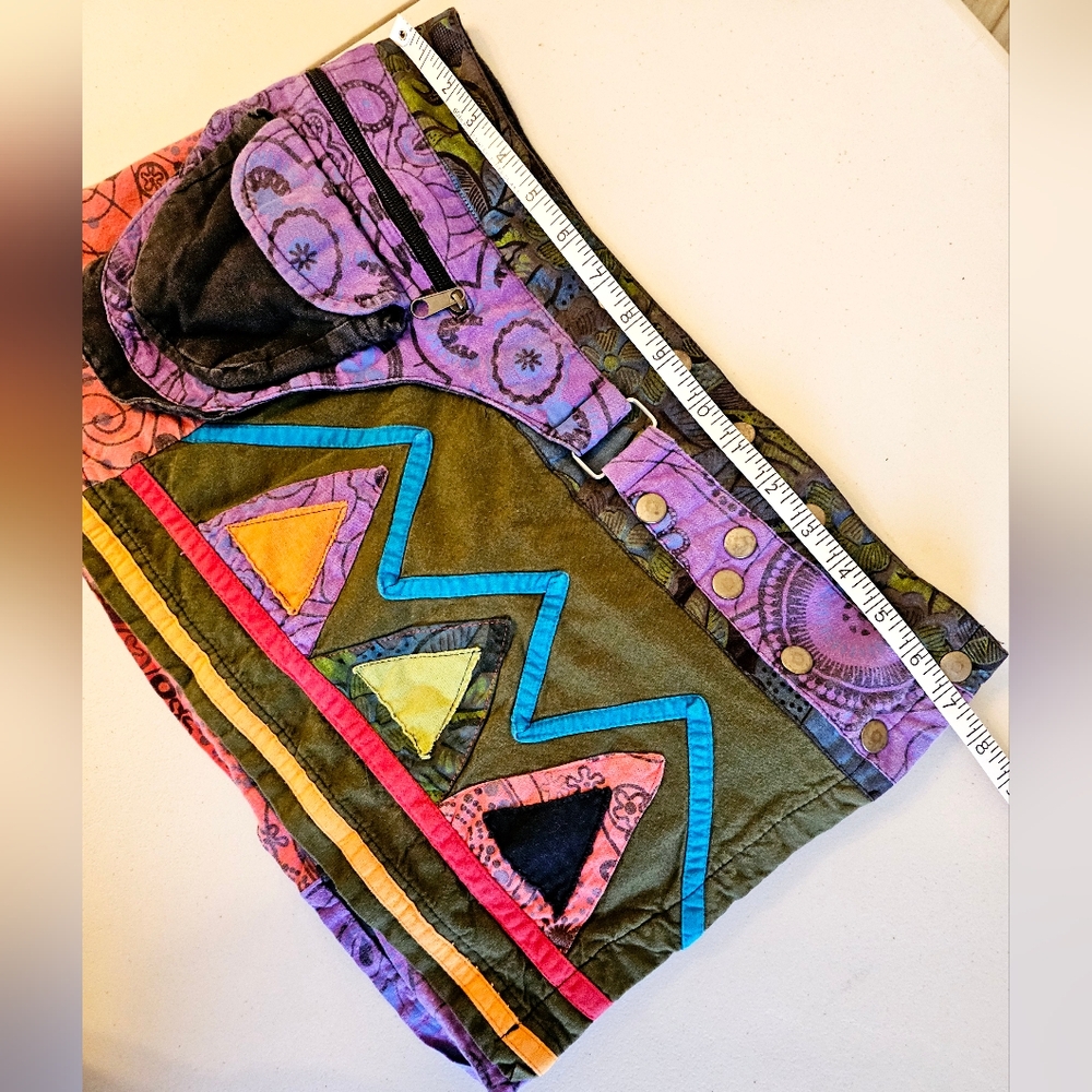 Patchwork Adjustable Mini Skirt With Bum Bag - Hi… - image 8